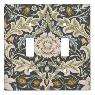 William Morris Severn Navy Blue Floral Art Light Switch Cover