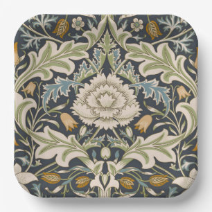 William Morris Severn Navy Blue Floral Art Paper Plates