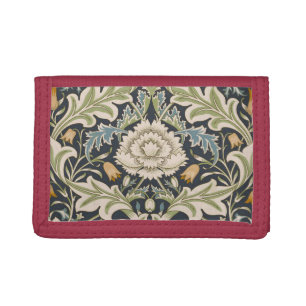 William Morris Severn Navy Blue Floral Art Tri-fold Wallet