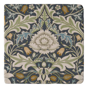 William Morris Severn Navy Blue Floral Art Trivet