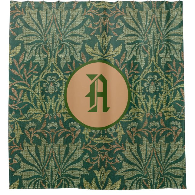 William Morris SHOWER CURTAIN CUSTOM INITIAL (Front)