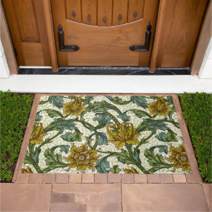 William Morris Single Stem Floral Art Tile Doormat