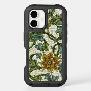 William Morris Single Stem Floral Art Tile iPhone 16 Case
