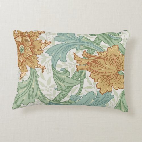 William Morris Single Stem Floral Pattern Accent Pillow