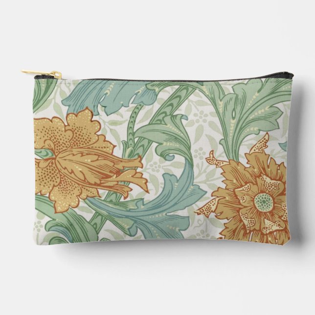 William Morris Single Stem Floral Pattern Accessory Pouch (Front)