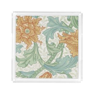 William Morris Single Stem Floral Pattern Acrylic Tray