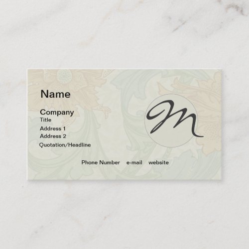 William Morris Single Stem Floral Pattern Business Card