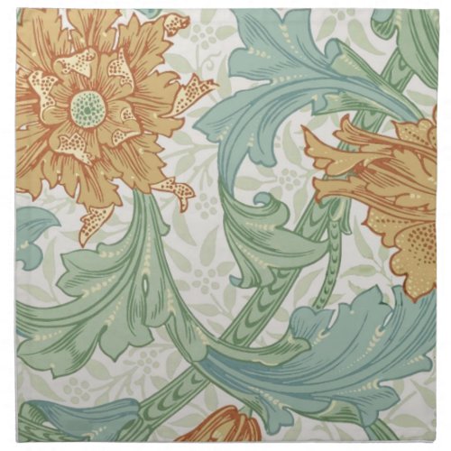 William Morris Single Stem Floral Pattern Cloth Napkin