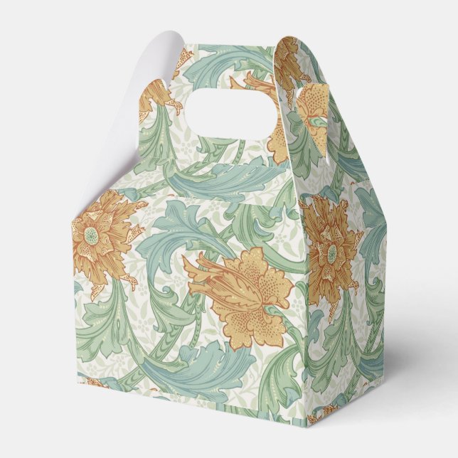 William Morris Single Stem Floral Pattern Favor Boxes (Front Side)