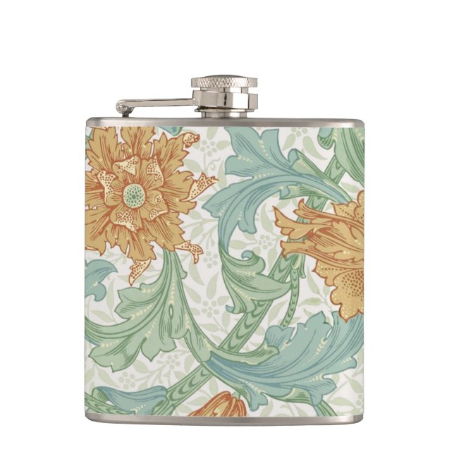 William Morris Single Stem Floral Pattern Flask (Front)