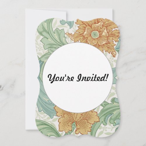 William Morris Single Stem Floral Pattern Invitation