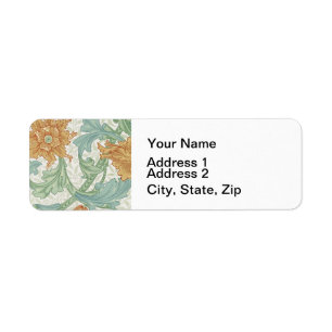 William Morris Single Stem Floral Pattern Label