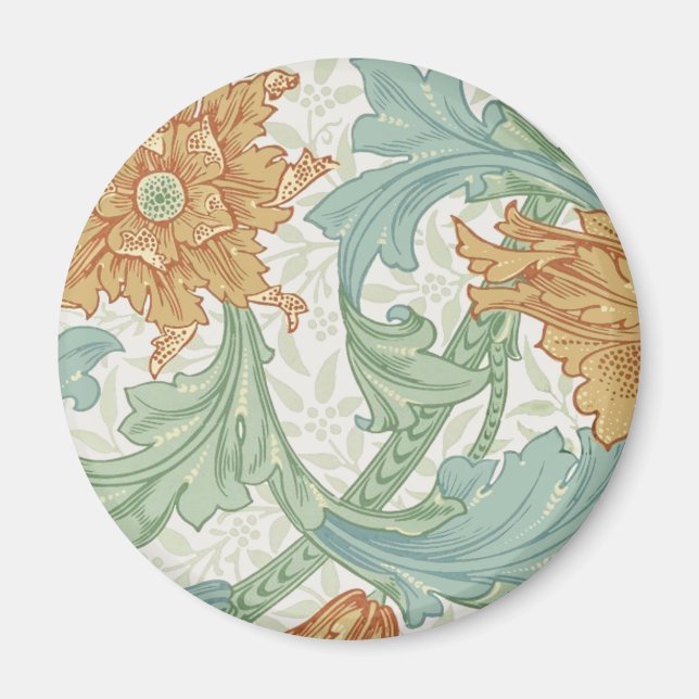 William Morris Single Stem Floral Pattern Magnet (Front)