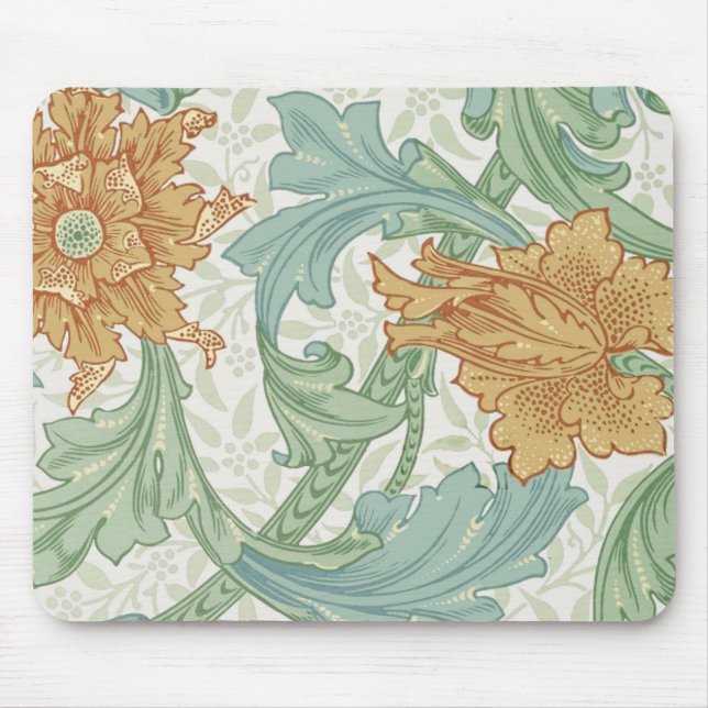 William Morris Single Stem Floral Pattern Mouse Pad (Front)
