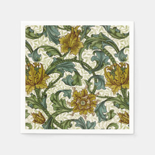 William Morris Single Stem Floral Pattern Napkins