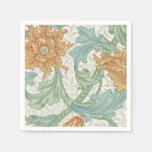 William Morris Single Stem Floral Pattern Napkins