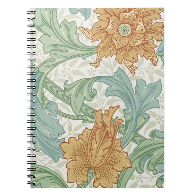 William Morris Single Stem Floral Pattern Notebook (Front)
