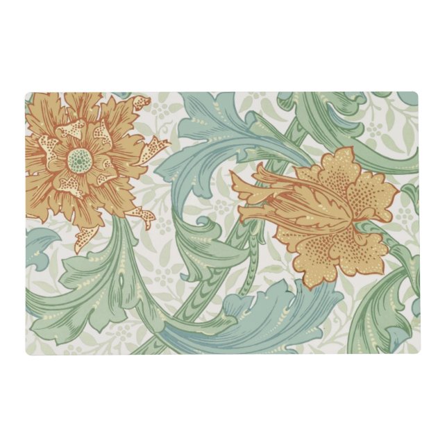 William Morris Single Stem Floral Pattern Placemat (Front)