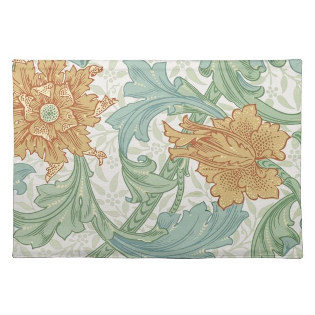 William Morris Single Stem Floral Pattern Placemat (Front)