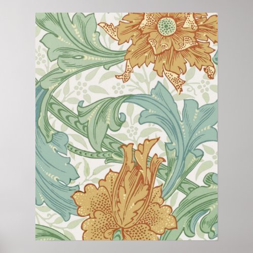 William Morris Single Stem Floral Pattern Poster