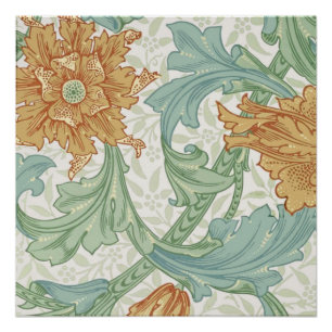 William Morris Single Stem Floral Pattern Poster