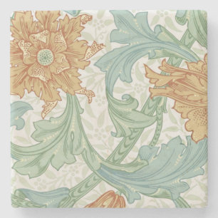 William Morris Single Stem Floral Pattern Stone Coaster