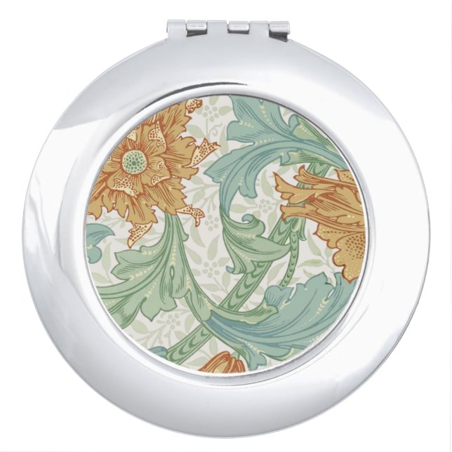 William Morris Single Stem Floral Pattern Vanity Mirror (Front)