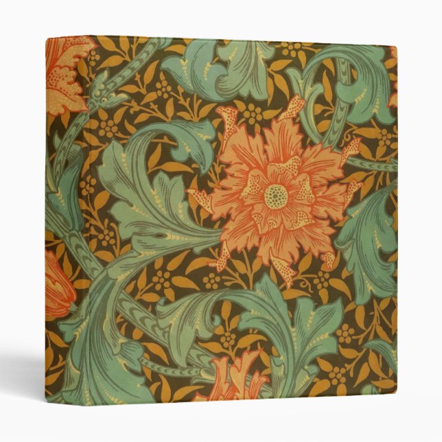 William Morris Single Stem Pattern Art Nouveau 3 Ring Binder (Front/Spine)