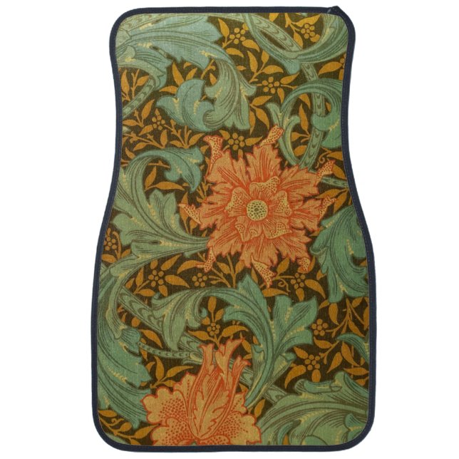 William Morris Single Stem Pattern Art Nouveau Car Mat (Front)