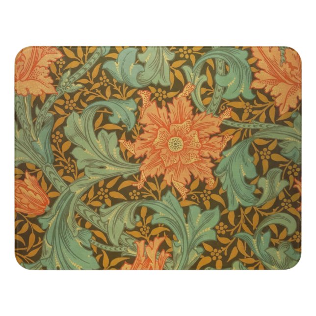 William Morris Single Stem Pattern Art Nouveau Door Sign (Contemporary Front)