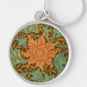 William Morris Single Stem Pattern Art Nouveau Keychain