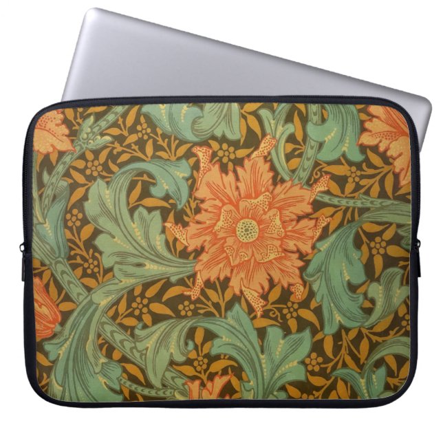 William Morris Single Stem Pattern Art Nouveau Laptop Sleeve (Front)