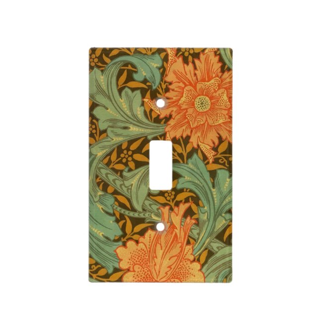 William Morris Single Stem Pattern Art Nouveau Light Switch Cover (Front)