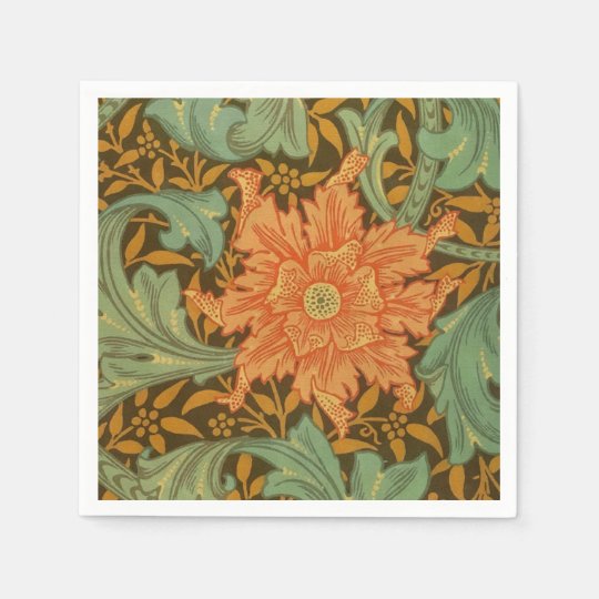 William Morris Single Stem Pattern Art Nouveau Paper Napkins