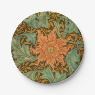 William Morris Single Stem Pattern Art Nouveau Paper Plates