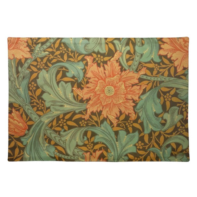 William Morris Single Stem Pattern Art Nouveau Placemat (Front)