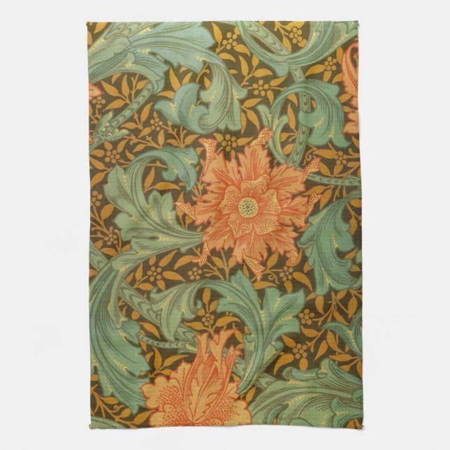 William Morris Single Stem Pattern Art Nouveau Towel (Vertical)