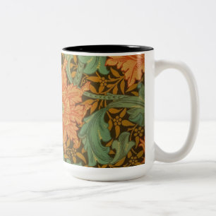 William Morris Single Stem Pattern Art Nouveau Two-Tone Coffee Mug