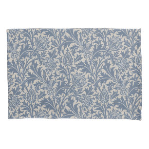 William Morris Slate Blue Thistle Wallpaper Pillow Case