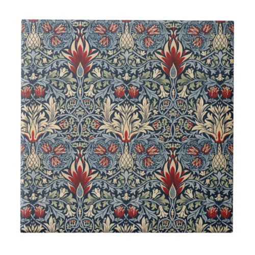 William Morris Snakes Head Original Ceramic Tile