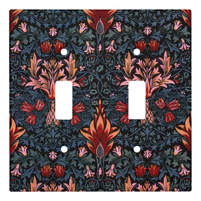 William Morris Snakeshead Dark Pattern Light Switch Cover (Front)