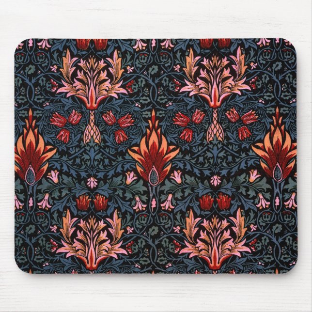William Morris Snakeshead Dark Pattern Mouse Pad (Front)