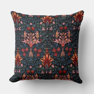 William Morris Snakeshead Dark Pattern Throw Pillow