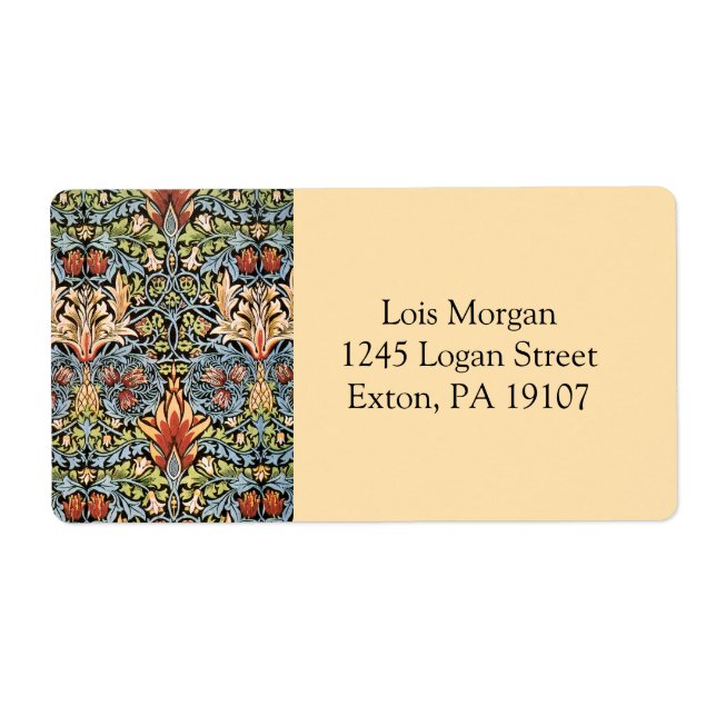 William Morris Snakeshead Design Label (Front)