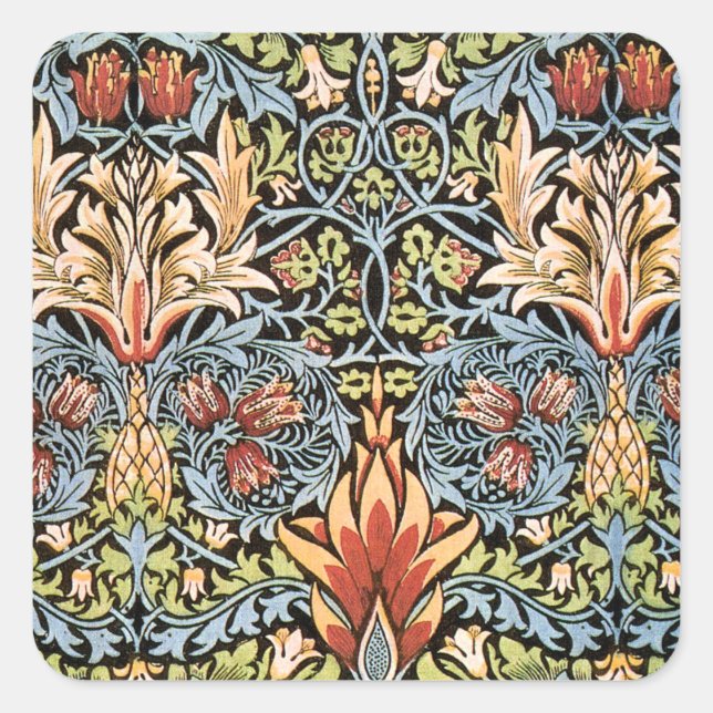 William Morris Snakeshead Design Square Sticker (Front)