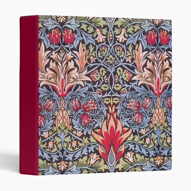 William Morris Snakeshead Floral Art Nouveau 3 Ring Binder (Front/Spine)