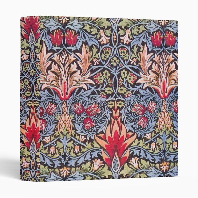 William Morris Snakeshead Floral Art Nouveau 3 Ring Binder (Front/Spine)