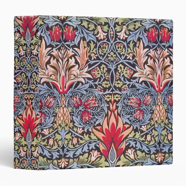 William Morris Snakeshead Floral Art Nouveau 3 Ring Binder (Front/Spine)