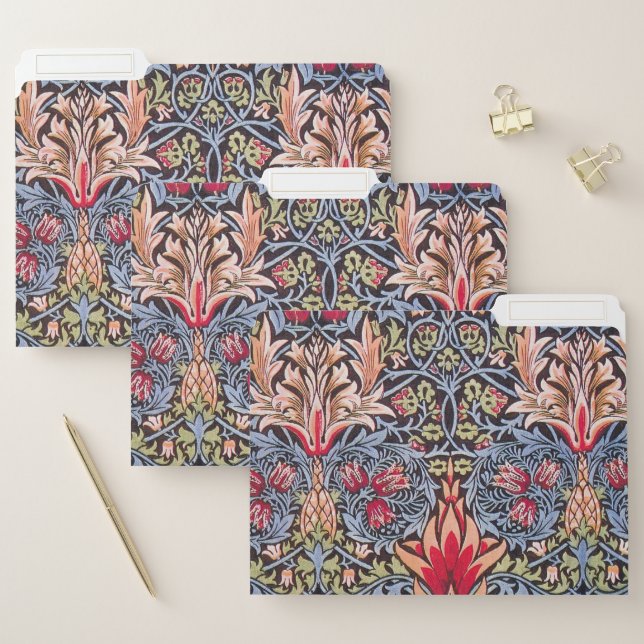 William Morris Snakeshead Floral Art Nouveau File Folder (Set)
