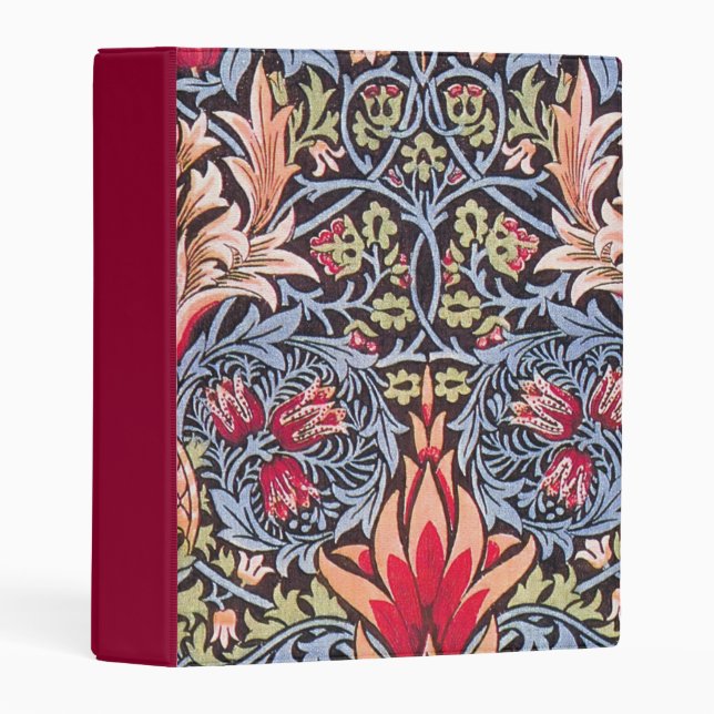 William Morris Snakeshead Floral Art Nouveau Mini Binder (Front/Spine)